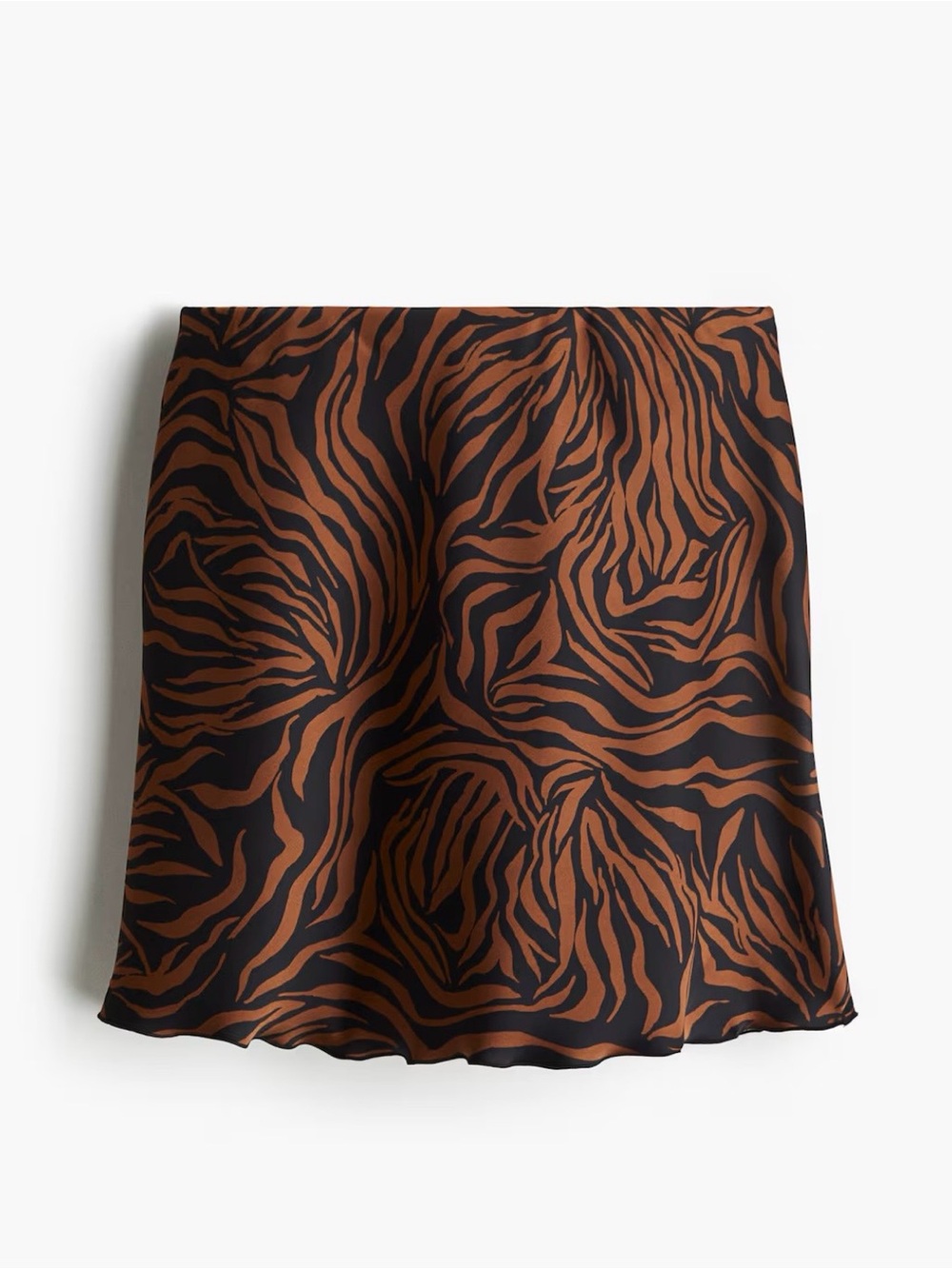 H&M Brown and Black Zebra-Print Mini Skirt